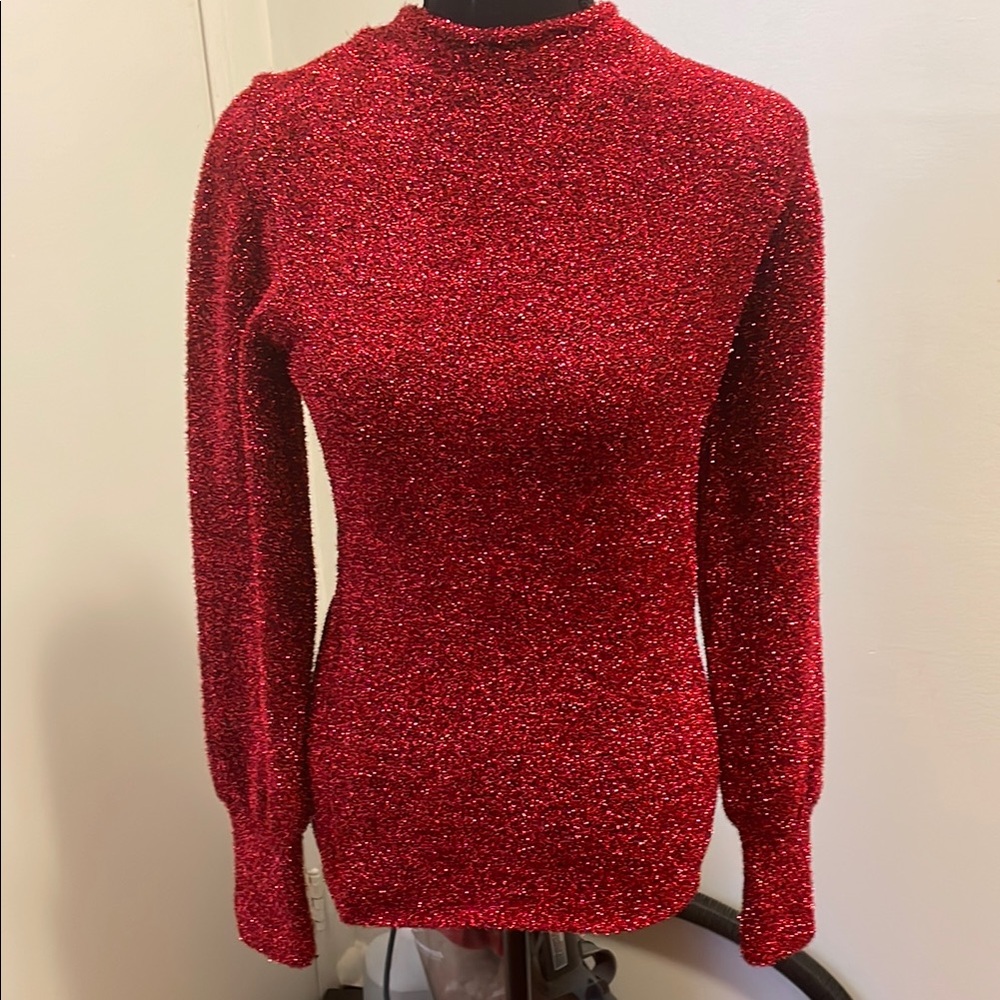 Sparkling Red formal wear top -new